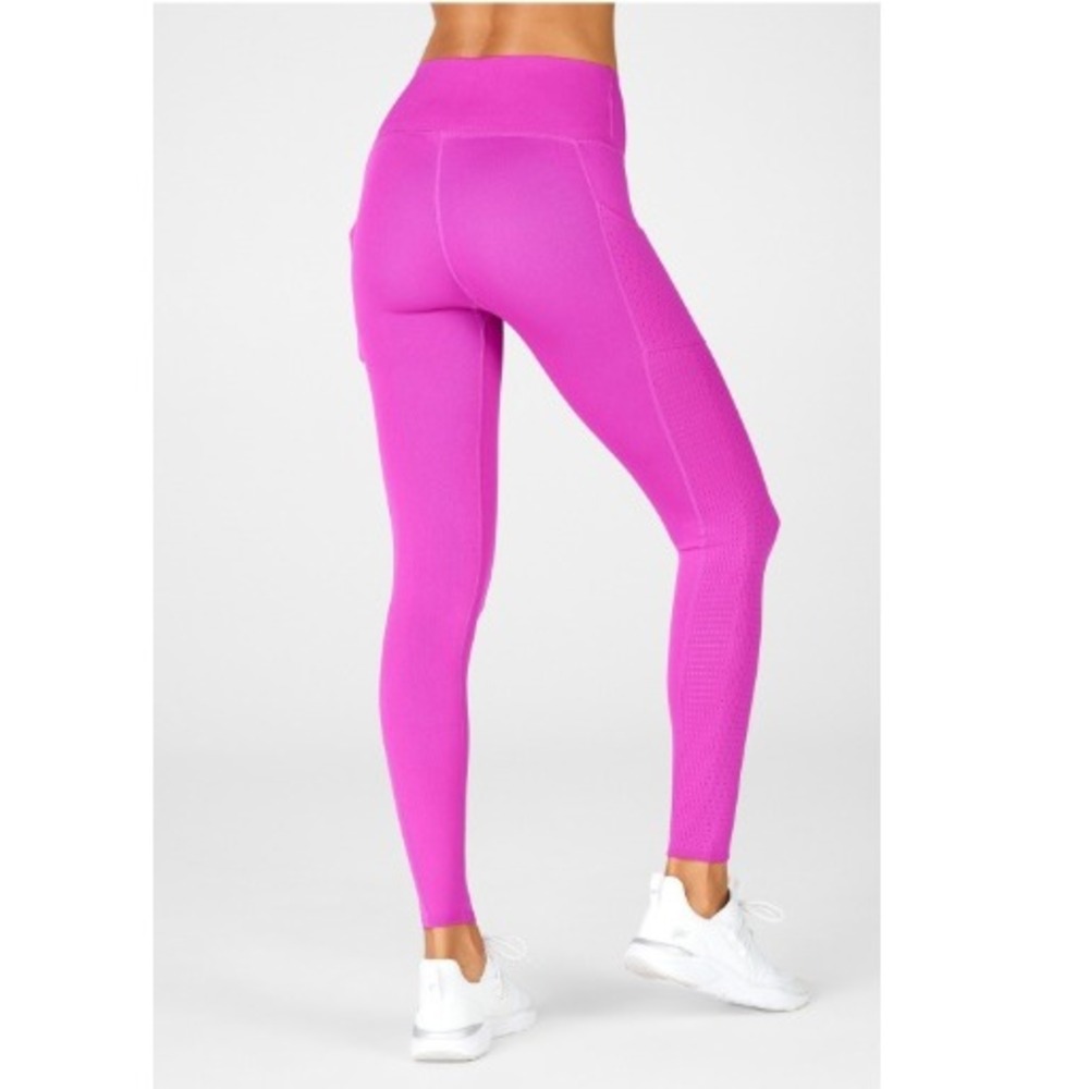 Fabletics Sculptknit Leggings High Waisted Pockets Fiesta Pink Extra Small XS